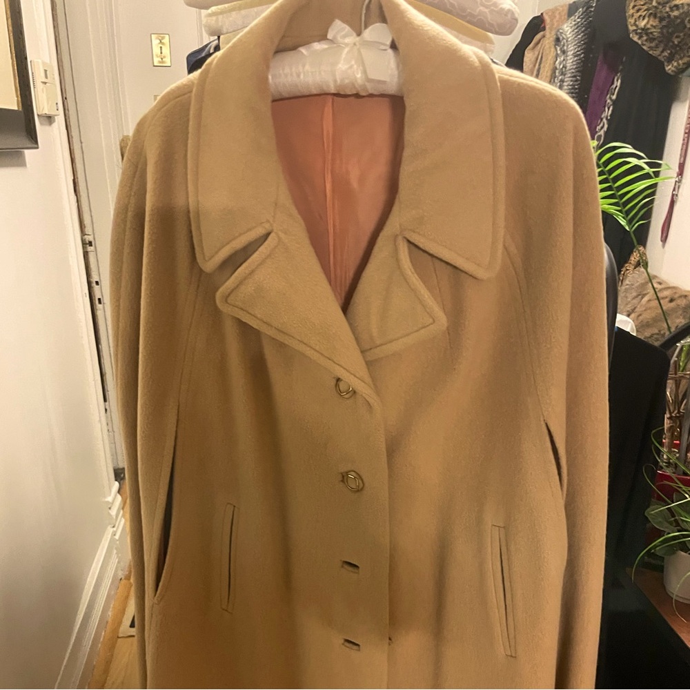 Camel cape coat